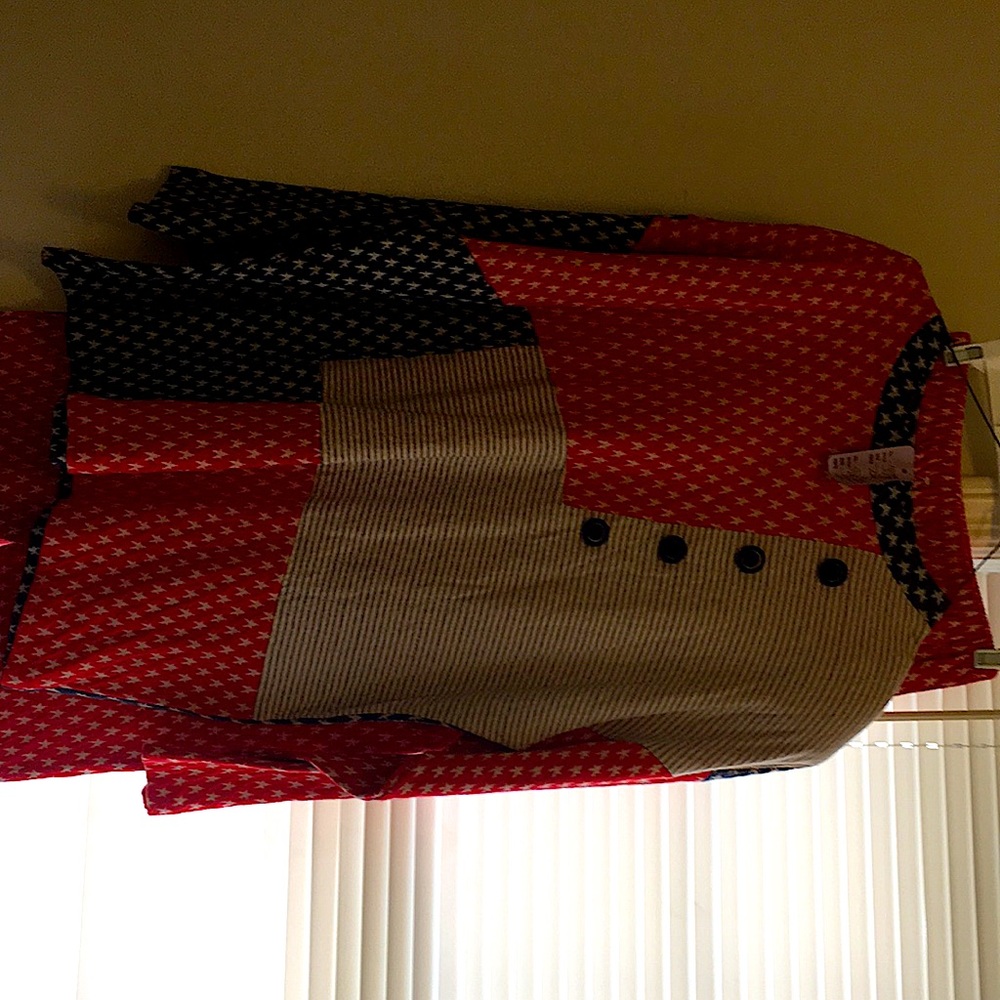 Nwt vintage Meet Me In Miami 2 pc pant set O/S.  Stars and Stripes.